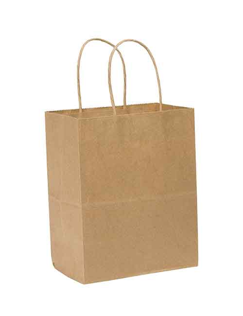 Kraft paper shopping bags with handle