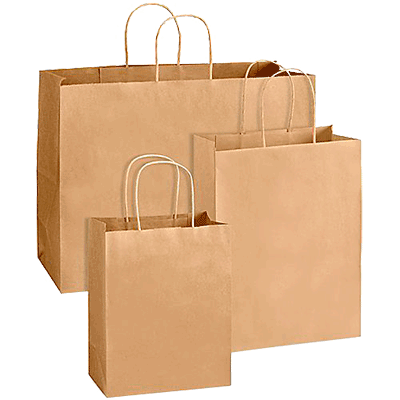 Kraft paper shopping bags grocery carrier pouch