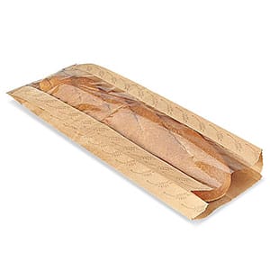 Brown paper panel window bread bags