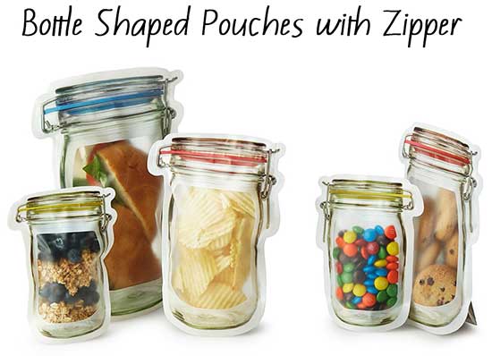 Ziplock Bottle Shaped Pouches