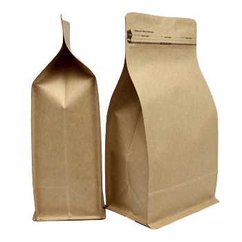 Kraft Box Pouches block bottom bags