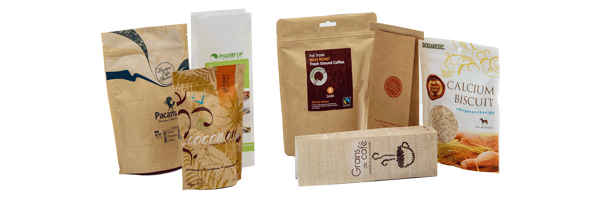 Printed Kraft Pouches TinTie Bags banner