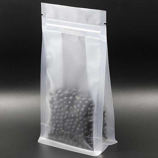 Plastic frosted block bottom pouch packaging bags