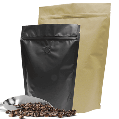 Roasted coffee bean stand up pouch packaging bags