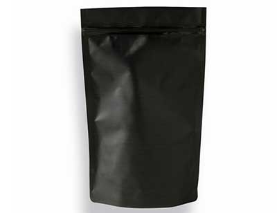 Black stand up coffee bag