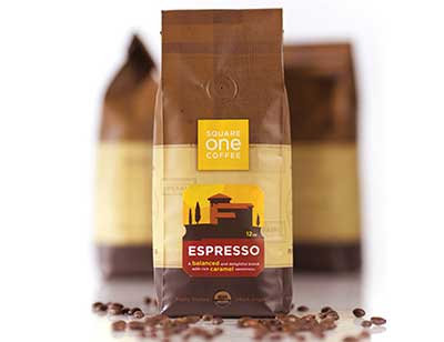 Custom printed stand up coffee bean bag