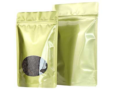 Gold stand up coffee bag