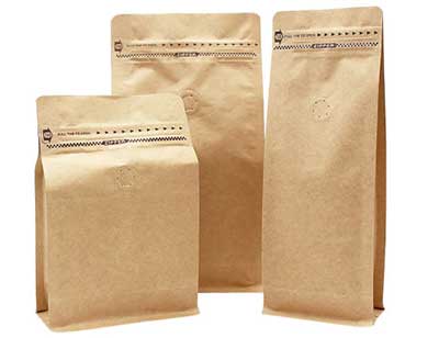Wholesale Custom Kraft Plain Paper Coffee Bags
