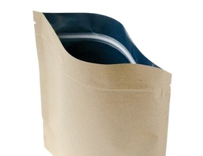 Kraft Stand up Pouches in Bulk Quantities / Self Standing Brown Product  Packaging Bags With Inner Foil, Reusable Zip Lock / Heat Sealable 