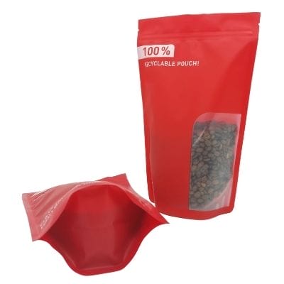 PE Recyclable pouch with zip and window