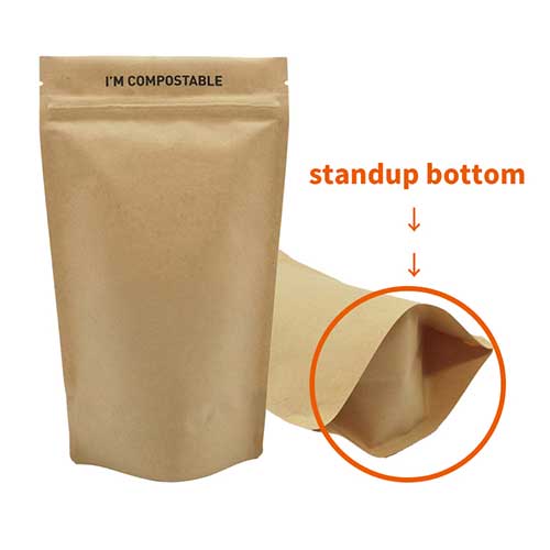 OM-025 Red stock flat bottom coffee pouch