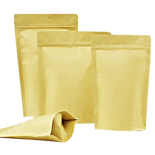 OM-002 Stock kraft stand-up pouch with Aluminum foil