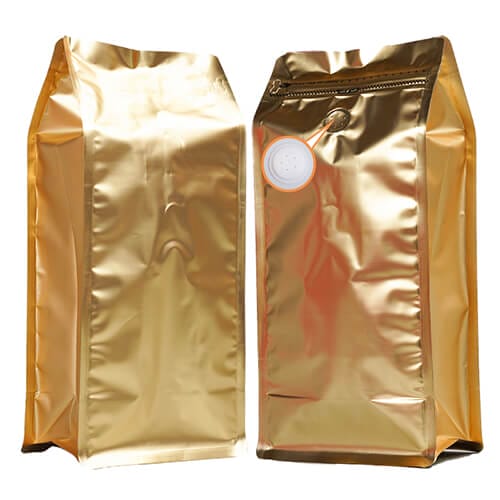 OM-025 Gold stock flat bottom coffee pouch