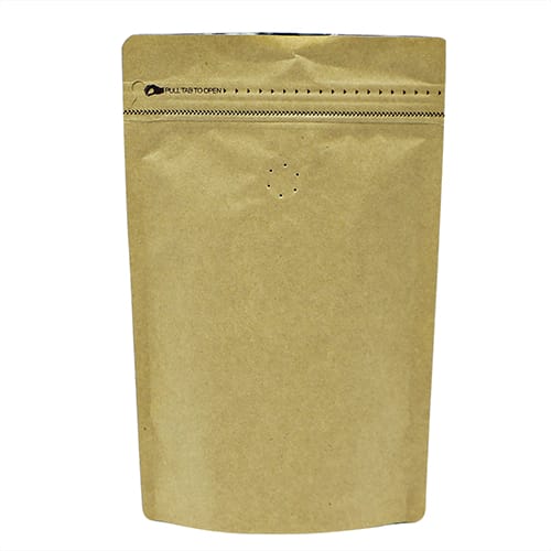 OM-027 Brown Kraft Stock Stand-Up Doypack Coffee Pouches