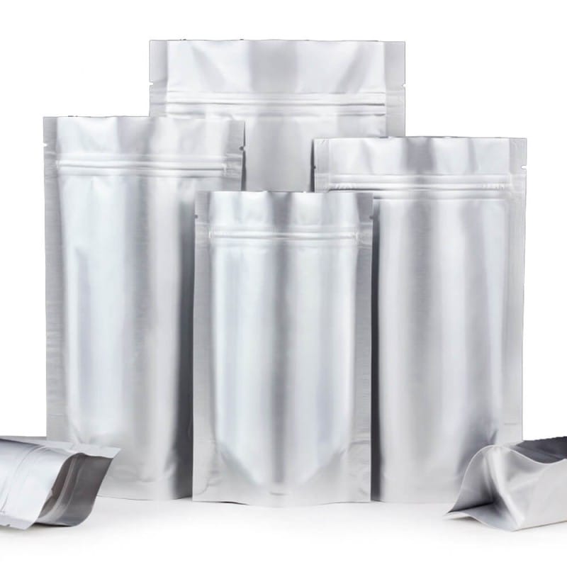 Stock aluminum stand up pouches with high barrier feature
