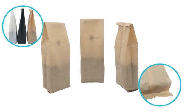 Full view of recyclable side gusset bags